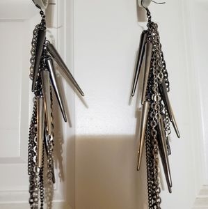 Dangling fish hook earrings